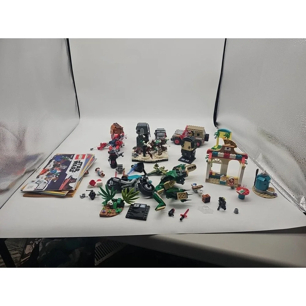 Huge Lego Lot Partial Sets Full Sets‎ Mini Figs Dinosaur Jeep Pizza Booklets